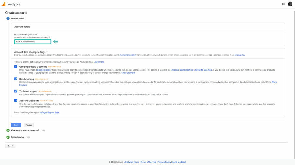 วิธีการตั้งชื่อ Google Analytics