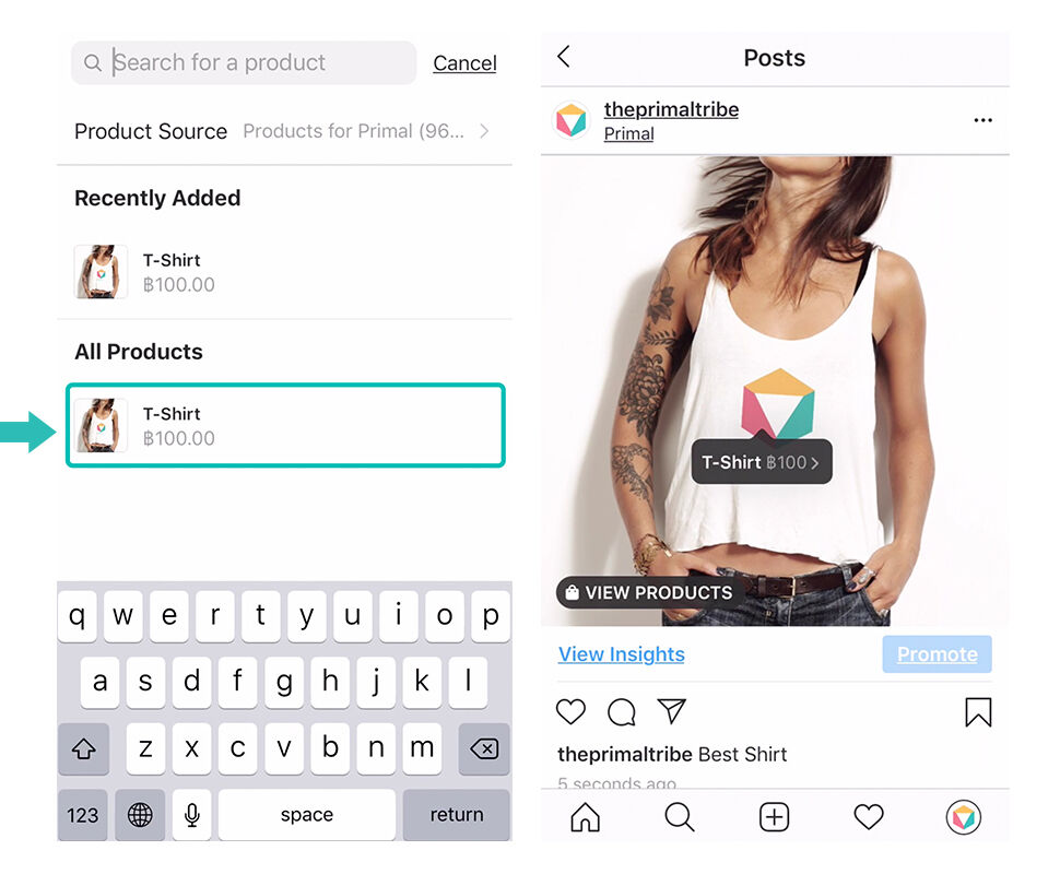 Tag สินค้าบนภาพใน Instagram แล้วกดโพสต์ ก็จะได้ภาพที่มีการ Tag สินค้าเอาไว้ |how to do Instagram shopping, and create Shoppable tag